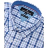 Alimens & Gentle Plaid Mens Short Sleeve Button Down Shirts with Pocket(Blue Navy Plaid)