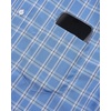 Alimens & Gentle Plaid Mens Short Sleeve Button Down Shirts with Pocket(Blue Plaid)