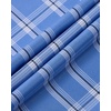 Alimens & Gentle Plaid Mens Short Sleeve Button Down Shirts with Pocket(Blue Plaid)