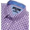 Alimens & Gentle Plaid Mens Short Sleeve Button Down Shirts with Pocket(Blue Red Gingham)