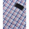 Alimens & Gentle Plaid Mens Short Sleeve Button Down Shirts with Pocket(Blue Red Plaid)