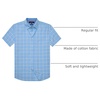 Alimens & Gentle Plaid Mens Short Sleeve Button Down Shirts with Pocket(Blue Yellow Plaid)