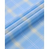 Alimens & Gentle Plaid Mens Short Sleeve Button Down Shirts with Pocket(Blue Yellow Plaid)