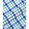 Alimens & Gentle Plaid Mens Short Sleeve Button Down Shirts with Pocket(Navy Green Check)