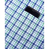 Alimens & Gentle Plaid Mens Short Sleeve Button Down Shirts with Pocket(Navy Green Check)