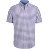 Alimens & Gentle Plaid Mens Short Sleeve Button Down Shirts with Pocket(Navy Red Plaid)