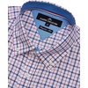 Alimens & Gentle Plaid Mens Short Sleeve Button Down Shirts with Pocket(Navy Red Plaid)