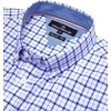 Alimens & Gentle Plaid Mens Short Sleeve Button Down Shirts with Pocket(Navy Red Small Plaid)