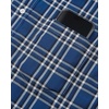 Alimens & Gentle Plaid Mens Short Sleeve Button Down Shirts with Pocket(Navy White Check)