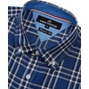 Alimens & Gentle Plaid Mens Short Sleeve Button Down Shirts with Pocket(Navy White Check)