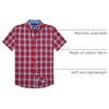 Alimens & Gentle Plaid Mens Short Sleeve Button Down Shirts with Pocket(Red Blue Plaid)