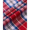 Alimens & Gentle Plaid Mens Short Sleeve Button Down Shirts with Pocket(Red Blue Plaid)