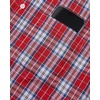Alimens & Gentle Plaid Mens Short Sleeve Button Down Shirts with Pocket(Red Blue Plaid)