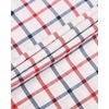 Alimens & Gentle Plaid Mens Short Sleeve Button Down Shirts with Pocket(Red Check)
