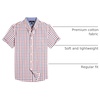 Alimens & Gentle Plaid Mens Short Sleeve Button Down Shirts with Pocket(Red Check)