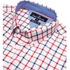 Alimens & Gentle Plaid Mens Short Sleeve Button Down Shirts with Pocket(Red Check)