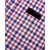 Alimens & Gentle Plaid Mens Short Sleeve Button Down Shirts with Pocket(Red Navy Check)