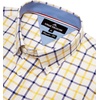 Alimens & Gentle Plaid Mens Short Sleeve Button Down Shirts with Pocket(Yellow Check)