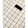 Alimens & Gentle Plaid Mens Short Sleeve Button Down Shirts with Pocket(Yellow Check)