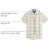 Alimens & Gentle Plaid Mens Short Sleeve Button Down Shirts with Pocket(Yellow Check)