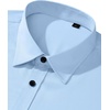 Mens Dress Shirt Long Sleeve Wrinkle Free Stretch Button Down Shirts(Blue)