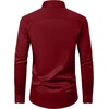 Mens Dress Shirt Long Sleeve Wrinkle Free Stretch Button Down Shirts(Burgundy)