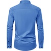 Mens Dress Shirt Long Sleeve Wrinkle Free Stretch Button Down Shirts(Classic Blue)