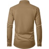 Mens Dress Shirt Long Sleeve Wrinkle Free Stretch Button Down Shirts(Khaki)