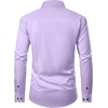 Mens Dress Shirt Long Sleeve Wrinkle Free Stretch Button Down Shirts(Lavender)