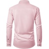 Mens Dress Shirt Long Sleeve Wrinkle Free Stretch Button Down Shirts(Pink)