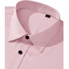 Mens Dress Shirt Long Sleeve Wrinkle Free Stretch Button Down Shirts(Pink)