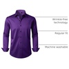Mens Dress Shirt Long Sleeve Wrinkle Free Stretch Button Down Shirts(Purple)