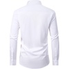 Mens Dress Shirt Long Sleeve Wrinkle Free Stretch Button Down Shirts(Solid White)