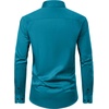 Mens Dress Shirt Long Sleeve Wrinkle Free Stretch Button Down Shirts(Teal)