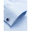Men’s Dress Shirts French Cuff Regular Fit Formal Tuxedo Cufflinks Shirt(Twilled Blue)