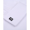 Men’s Dress Shirts French Cuff Regular Fit Formal Tuxedo Cufflinks Shirt(White)
