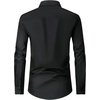 Men’s Dress Shirts Long Sleeve Wrinkle Free Business Button Down Shirt(Black)