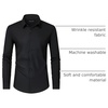 Men’s Dress Shirts Long Sleeve Wrinkle Free Business Button Down Shirt(Black)