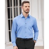 Men’s Dress Shirts Long Sleeve Wrinkle Free Business Button Down Shirt(Blue)