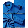 Men’s Dress Shirts Long Sleeve Wrinkle Free Business Button Down Shirt(Cobalt Blue)