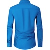 Men’s Dress Shirts Long Sleeve Wrinkle Free Business Button Down Shirt(Cobalt Blue)