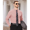 Men’s Dress Shirts Long Sleeve Wrinkle Free Business Button Down Shirt(Coral)