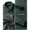 Men’s Dress Shirts Long Sleeve Wrinkle Free Business Button Down Shirt(Dark Green)