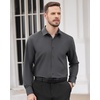 Men’s Dress Shirts Long Sleeve Wrinkle Free Business Button Down Shirt(Dark Grey)
