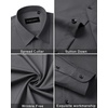 Men’s Dress Shirts Long Sleeve Wrinkle Free Business Button Down Shirt(Dark Grey)