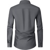 Men’s Dress Shirts Long Sleeve Wrinkle Free Business Button Down Shirt(Dark Grey)