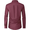 Men’s Dress Shirts Long Sleeve Wrinkle Free Business Button Down Shirt(Dark Red)