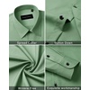 Men’s Dress Shirts Long Sleeve Wrinkle Free Business Button Down Shirt(Grayish Green)