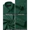 Men’s Dress Shirts Long Sleeve Wrinkle Free Business Button Down Shirt(Green)