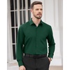Men’s Dress Shirts Long Sleeve Wrinkle Free Business Button Down Shirt(Green)